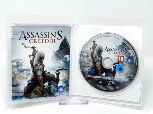 Interior del juego Assassin's Creed III (ESP) (v1) para PlayStation 3 con disco y manual
