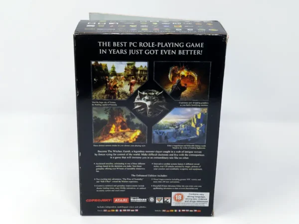 Interior del juego The Witcher: Enhanced Edition (Collector's Edition) (UK) para PC con disco y manual